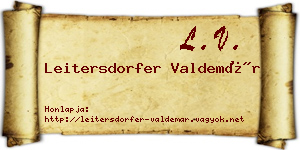 Leitersdorfer Valdemár névjegykártya